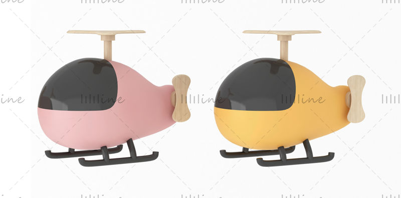 Spherical toy airplane 3D model