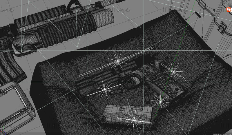Různé formáty c4d zbraně střelné zbraně 3D modely modely zbraní modely střelných zbraní