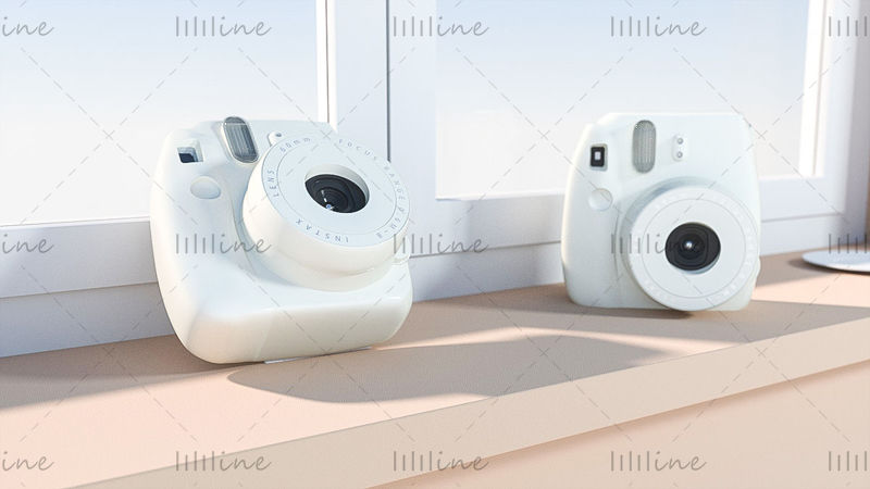 Multi-formaat c4d Polaroid 3d-model camera eenvoudig scènemodel