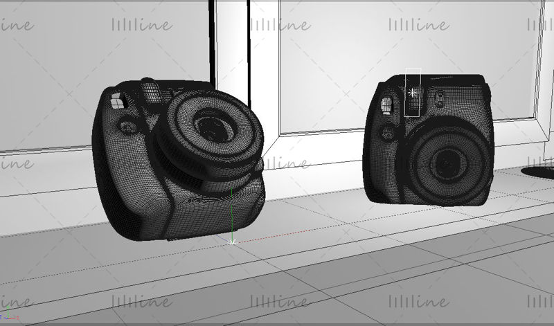 Multi-format c4d Polaroid 3d model camera simple scene model