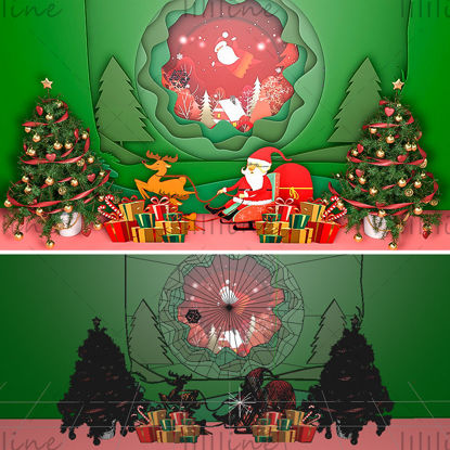 فرمت های مختلف c4d کریسمس سانتا فضای خلاقانه مدل 3D