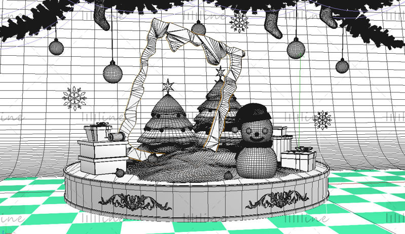 Различные форматы c4d милый мультяшный рождественский снеговик 3d креативная модель