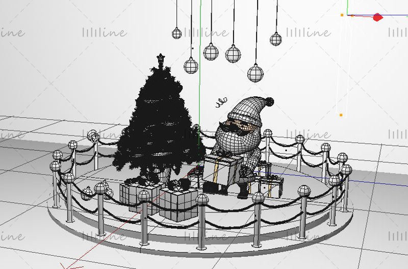 Varios formatos c4d dibujos animados navidad santa claus escultura modelo 3d