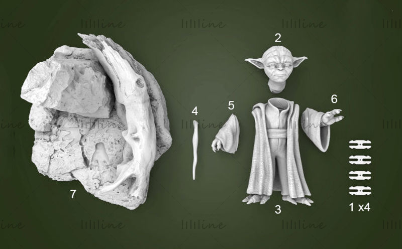 Master Yoda statue 3d model for 3d priting