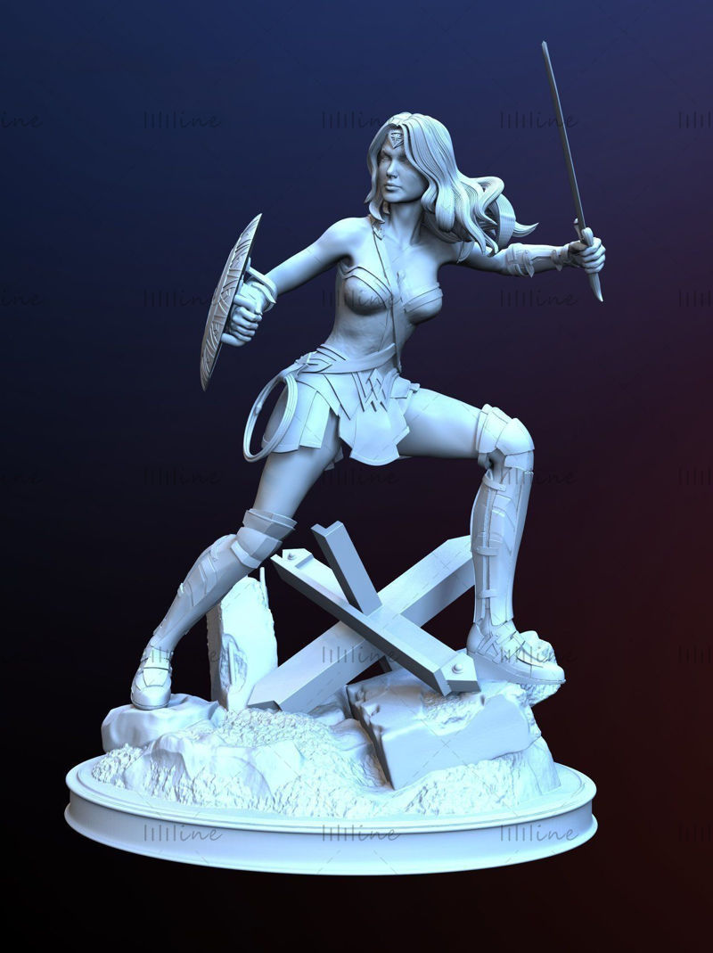 Warrior Wonder Woman 3D-model voor 3D-printen