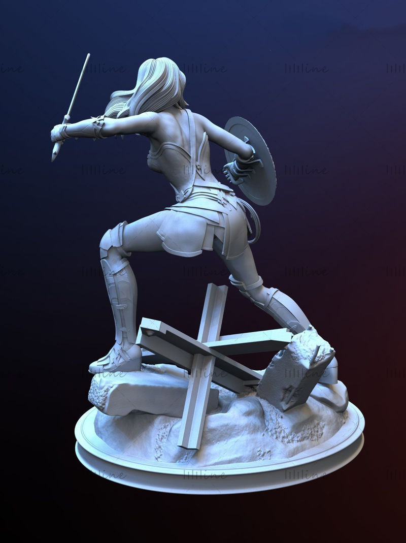 Warrior Wonder Woman 3d model za 3D tiskanje