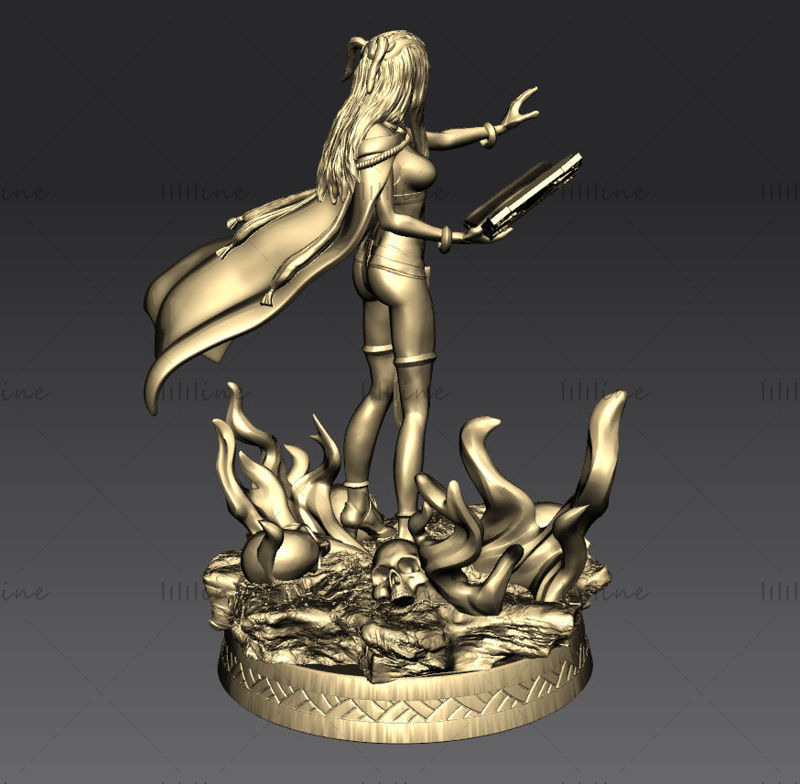 Dark Mage miniaturen 3D-model voor 3D Print STL File