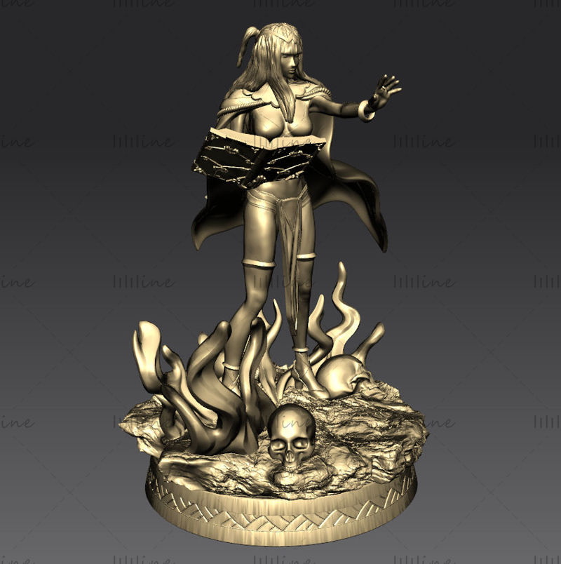 Dark Mage miniaturen 3D-model voor 3D Print STL File