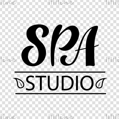 SPA studio digitaal handschrift logo voor zakelijke vectorillustratie