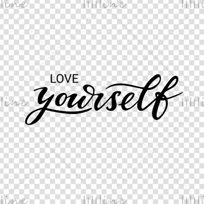 Love yourself Modern style logo Digital hand-lettering
