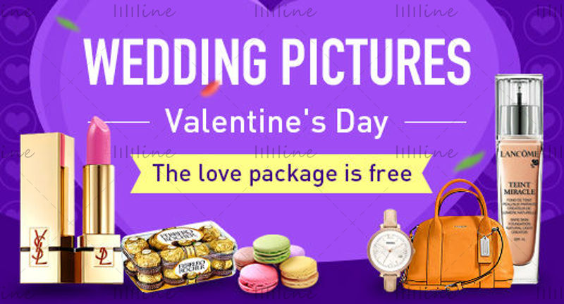 التجارة الإلكترونية رومانسية عشاق الزفاف ملصق راية