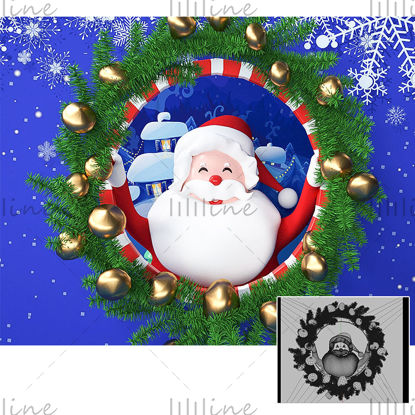 Multiformato C4D Navidad dibujos animados anciano que diseña imagen IP modelo de Papá Noel