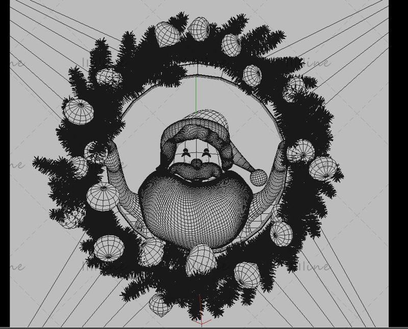 متعدد الشكل C4D عيد الميلاد الكرتون رجل يبلغ من العمر تصفيف صورة IP نموذج سانتا كلوز