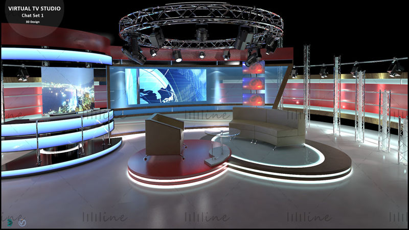 Virtual TV Studio Chat Set 1