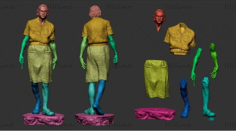 Joker Ledger Nurse Statue 3D-model voor 3D-afdrukken