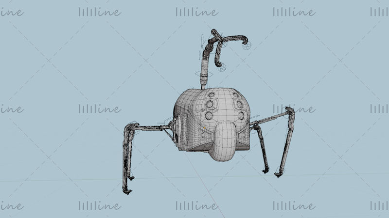 四足单臂助手机器人3d模型