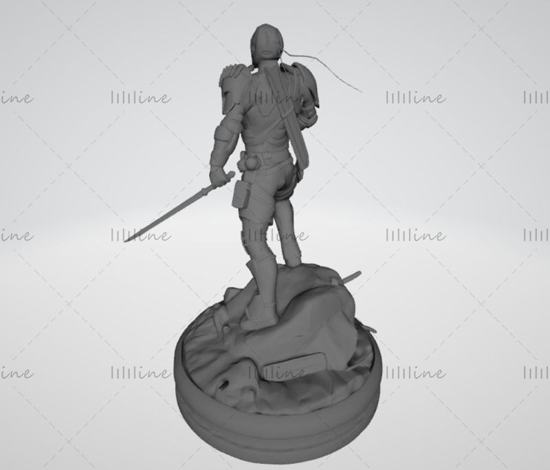 DeathStroke heykeli 3D model Yazdırılabilir