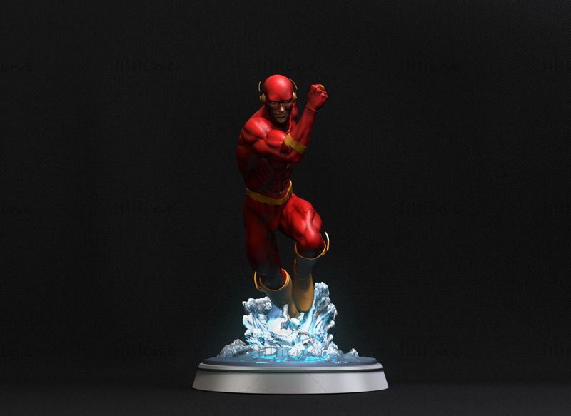 Flash Statue 3D-model Klaar om af te drukken