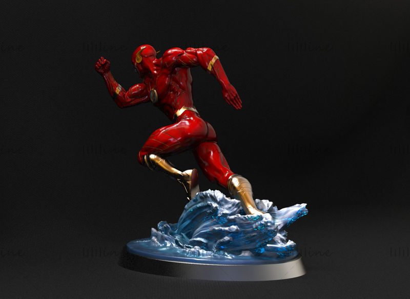 Flash Statue modèle 3D Prêt à imprimer