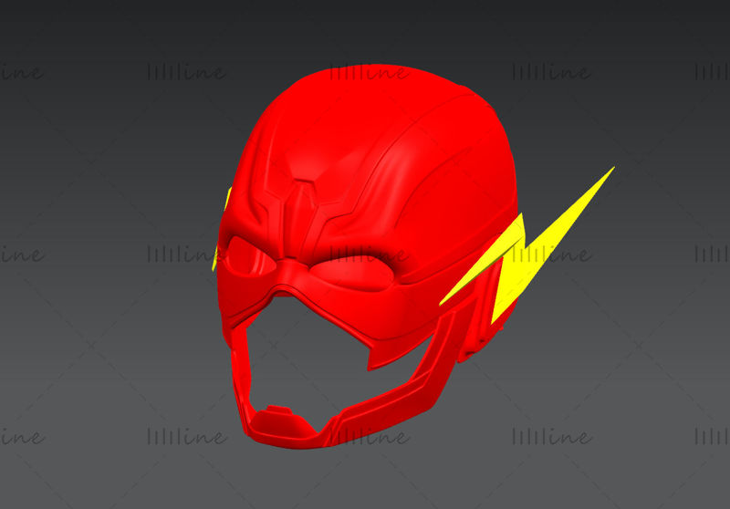 El modelo 3D de casco de cosplay Flash listo para imprimir