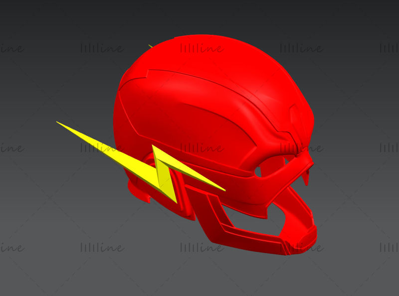 Flash Cosplay Kask 3D modeli Yazdırmaya Hazır