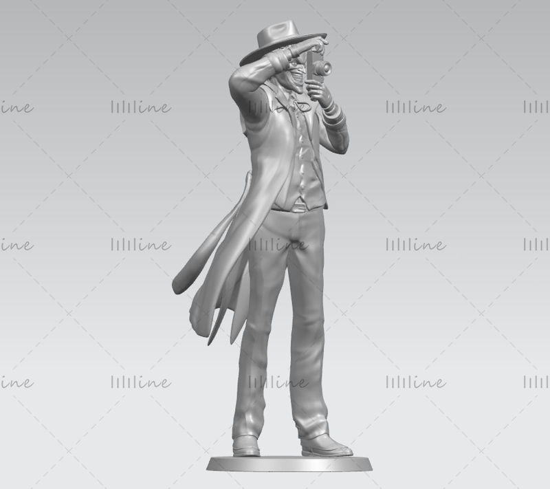 Standbeeld Joker maak een foto 3D-model klaar om af te drukken