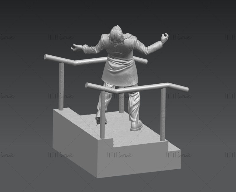 Joker-miniaturen 3D-model klaar om af te drukken