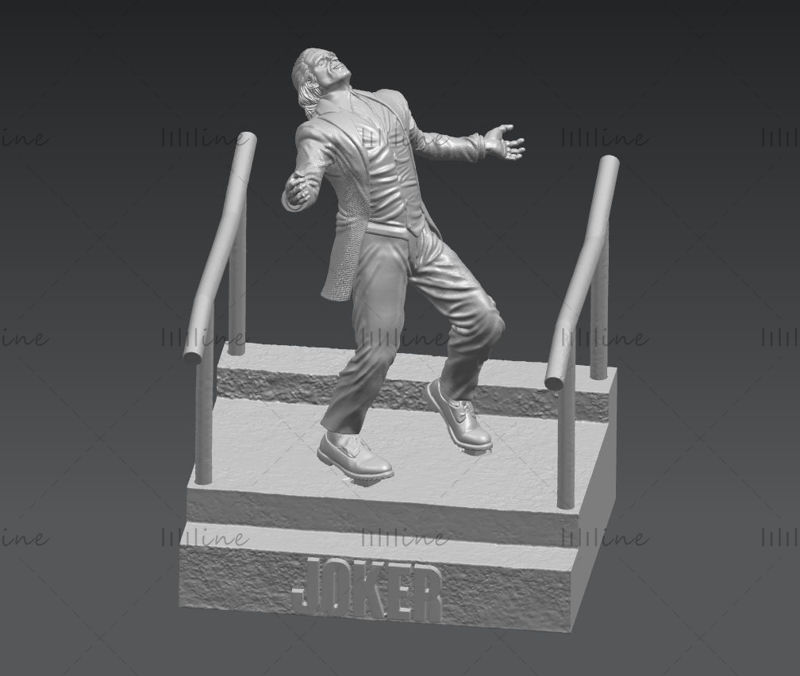 Joker-miniaturen 3D-model klaar om af te drukken
