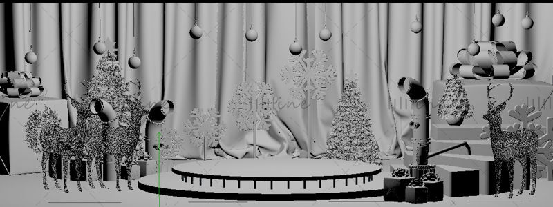 عيد الميلاد تعزيز التجارة الإلكترونية الخلفية عشية عيد الميلاد كرنفال نموذج المشهد 3D