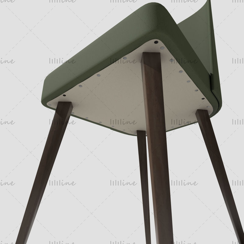 软垫椅子 3D 模型