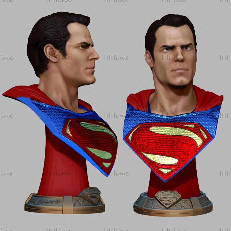 Süpermen büstü 3d model hazır baskı