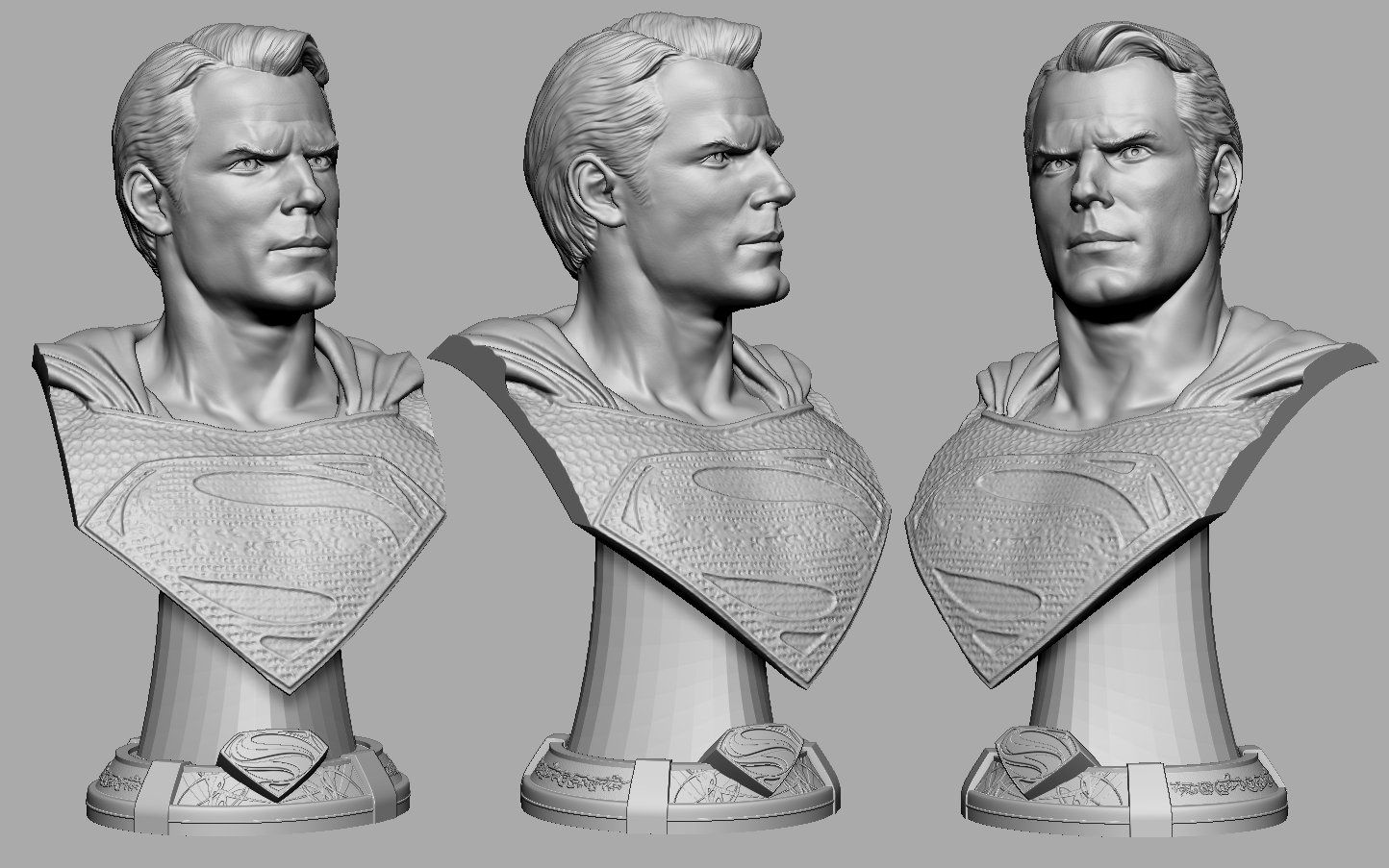 Superman bust 3d model ready print