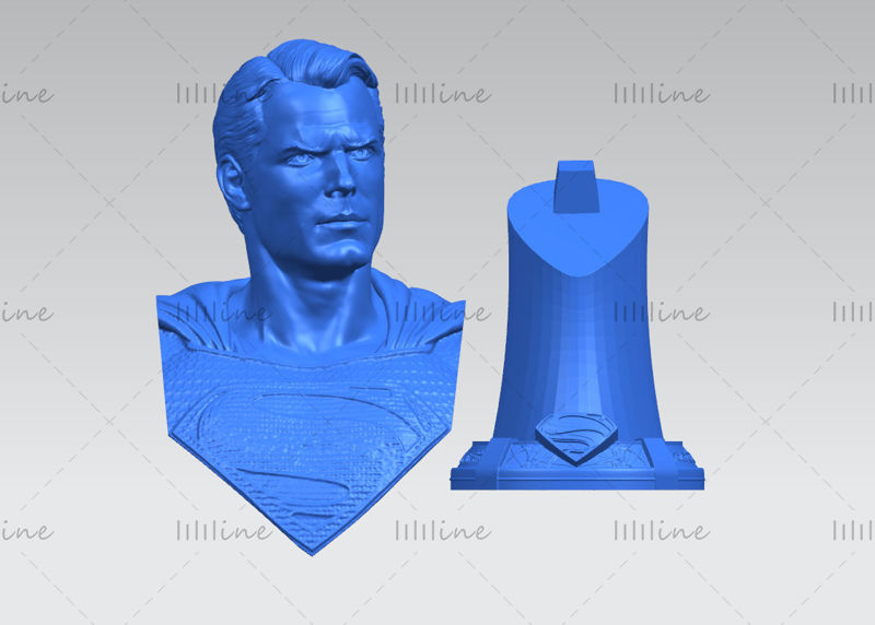 Superman bust 3d model ready print