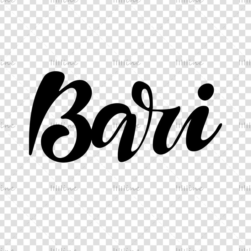 Bari, az olasz város digitális kézi betűkkel