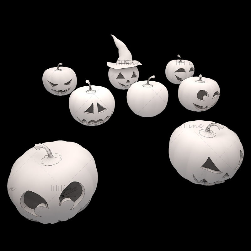 Halloween-pompoenlamp 3D-model