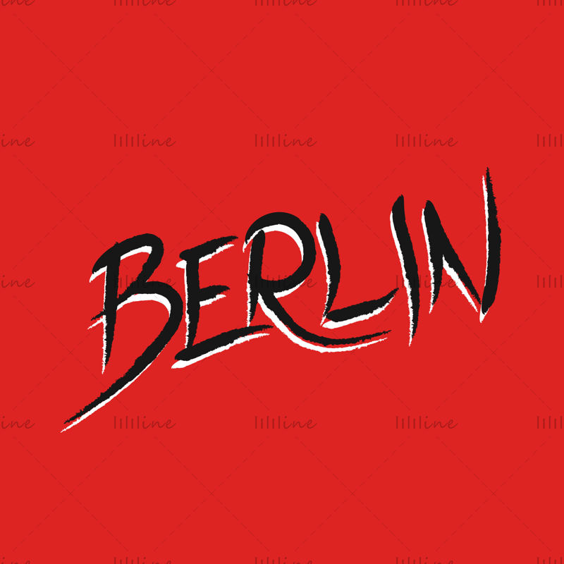 Berlin, city name hand lettering