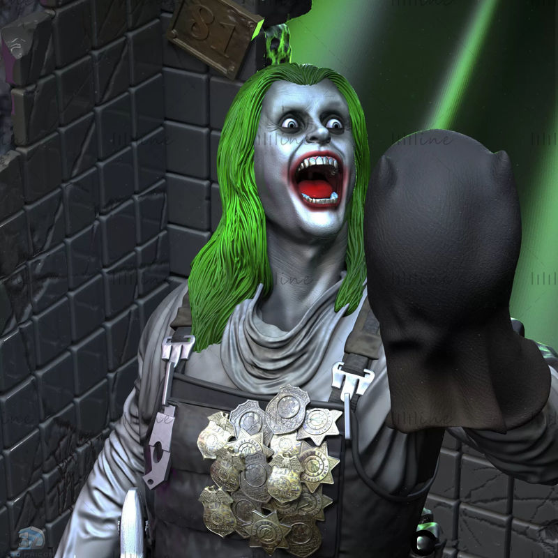 Joker statue dc comic modèle 3d format STL pour impression 3d