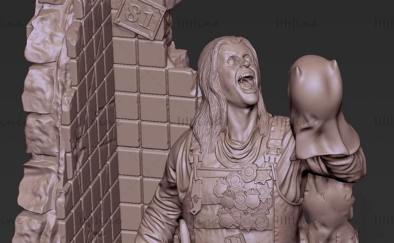 Joker standbeeld dc comic 3D-model STL-formaat voor 3D-printen