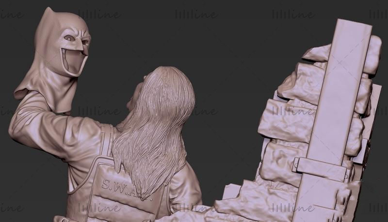 تمثال جوكر dc نموذج ثلاثي الأبعاد كوميدي تنسيق STL للطباعة ثلاثية الأبعاد