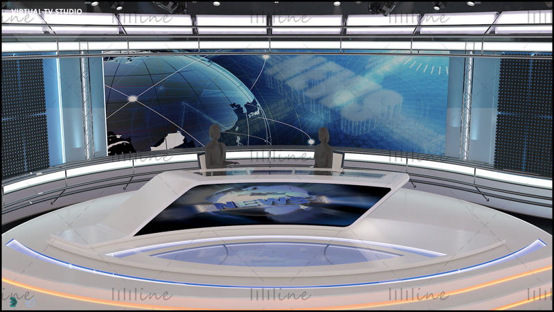 Virtual TV Studio News Set 35
