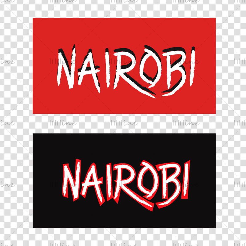 Nairobi kézi betűkkel digitális illusztráció