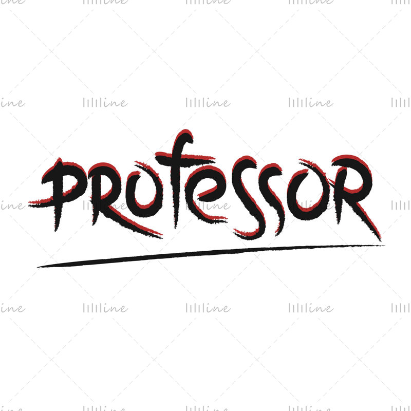 Professor digital hand lettering vector illustration