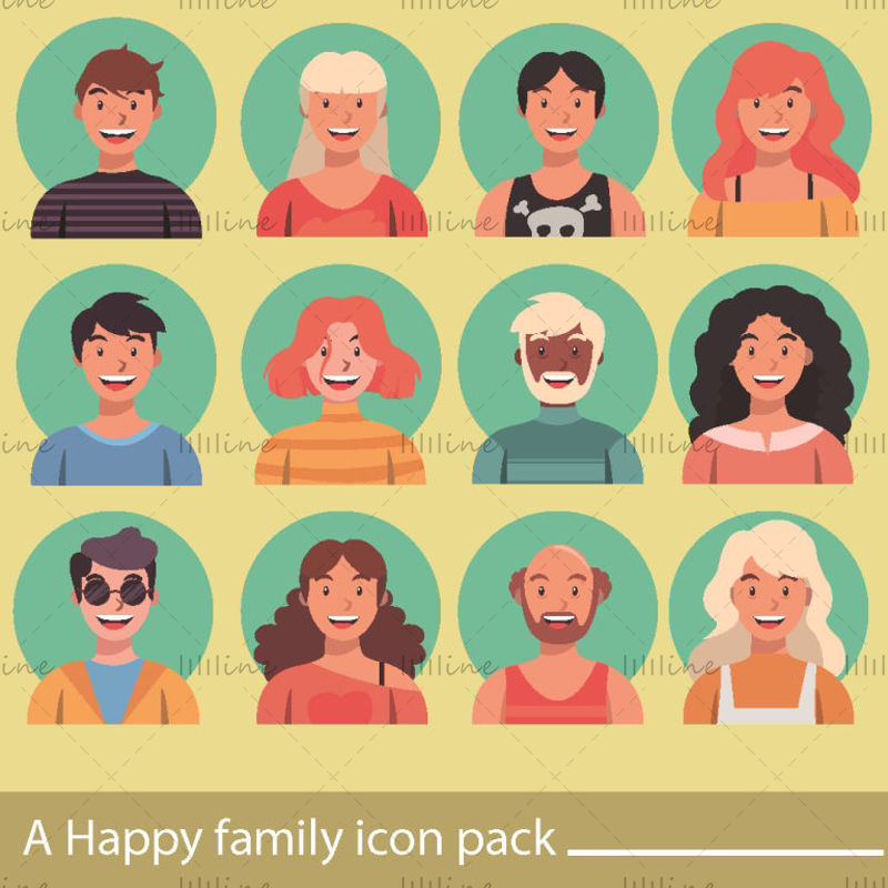vector icono de familia feliz