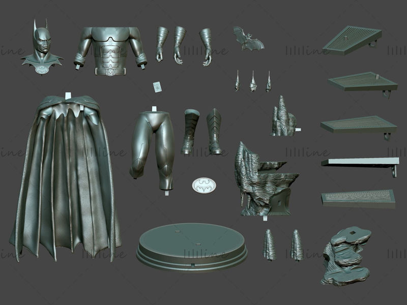 Batman-standbeeld 3D-model klaar om af te drukken