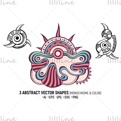3 abstraktní vektorové tvary