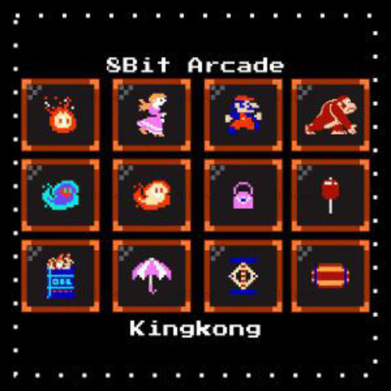 Iconos de píxeles del juego de arcade KingKong