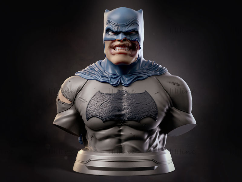 Impressão pronta do modelo 3D do Batman Dark Knight Frank Miller Bust