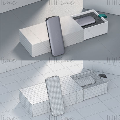 USB-uitbreidingsdock eenvoudig 3D-scène-uitbreidingsdock c4d-model productverpakkingsmodel