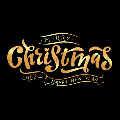 Merry Christmas and Happy New  Year  hand lettering, digital illustration