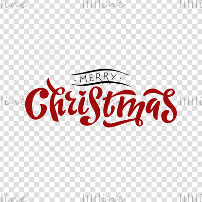 Merry Christmas  brush calligraphy, digital illustration